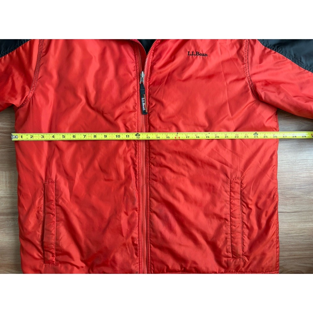 LL Bean Men's‎ Primaloft Puffer Jacket XLT Red Black  Vintage Full Zip Coat - Picture 6 of 7